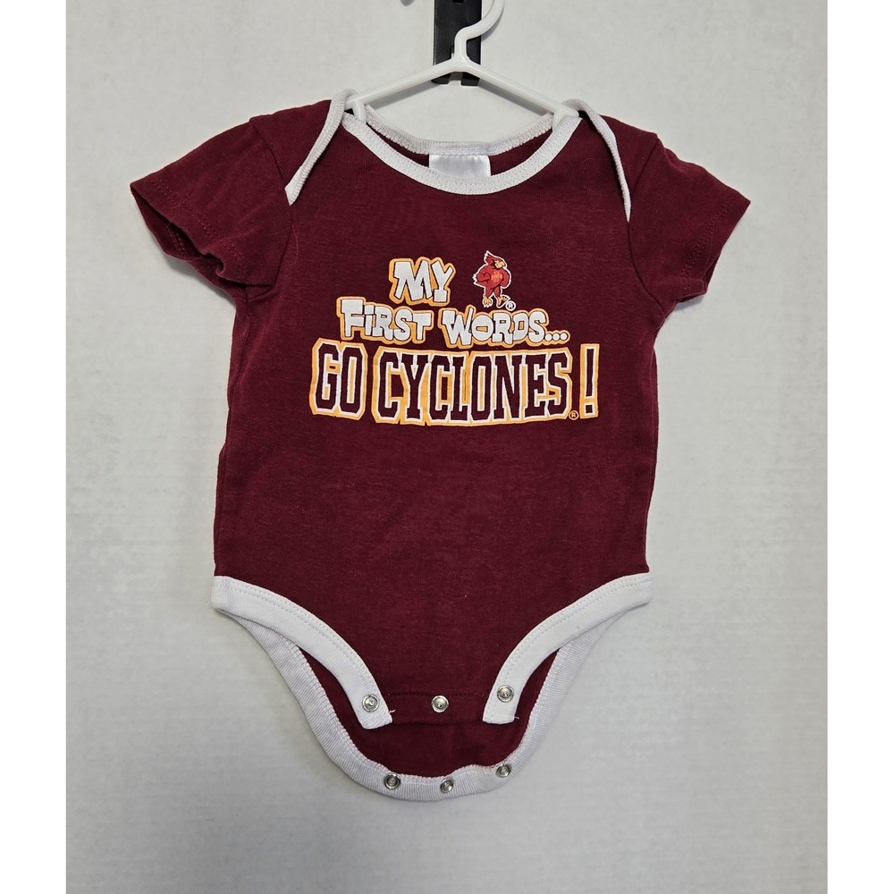 Russell Iowa State Cyclones Baby Bodysuit 3-6M Red My First Words NCAA Onesie